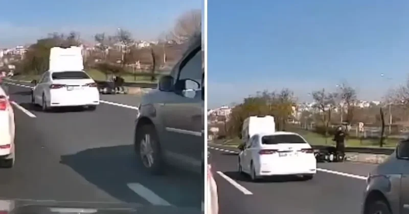 Trafikte dehşet! Tartıştığı motosikletliyi öldürmeye kalktı