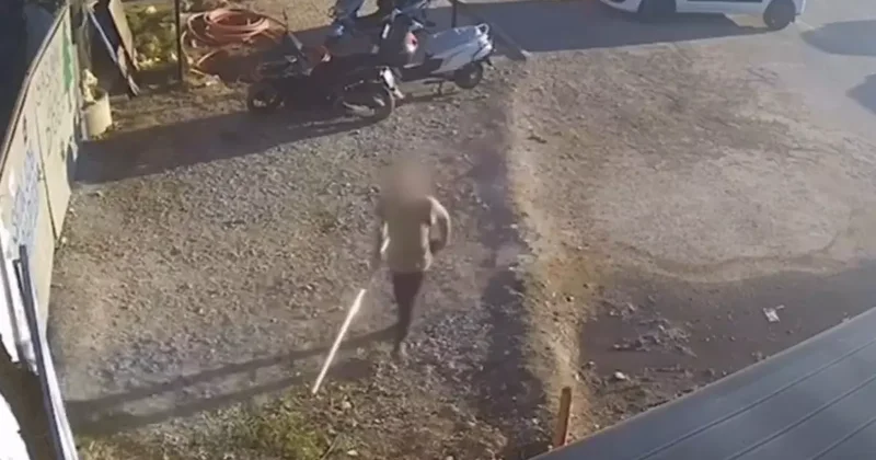 Güvenlik kamerasına borulu müdahale