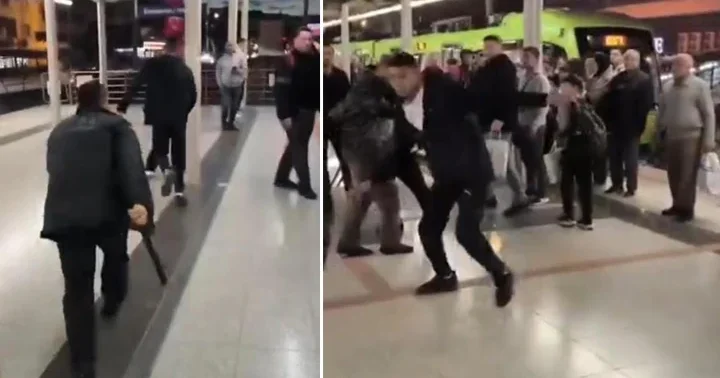 Bursa da metro istasyonunda kavga: Dubalar, yumruklar havada uçuştu