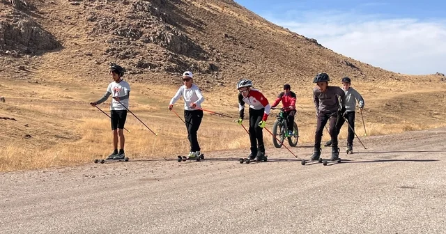 Tekerlekli kayak takımı, köy yolunda Balkan Şampiyonası na hazırlanıyor Hakkari Haberleri