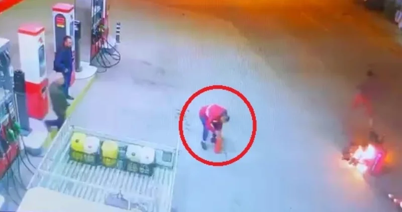 Çocuğun kullandığı motosiklet yangınlı kazaya neden oldu: Faciadan kıl payı dönüldü