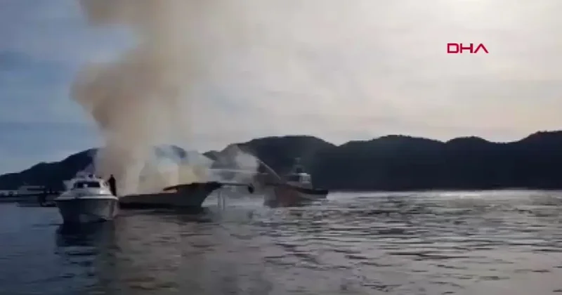 Demre de yat yangını! Ekipler sevk edildi