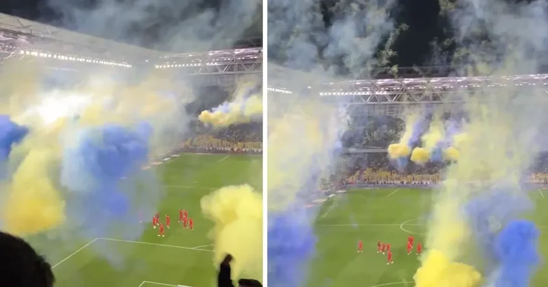 Galatasaraylı futbolcular sahaya adım atar atmaz Kadıköy alev aldı