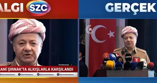 Sözcü TV den Türk bayrağına karartma! Barzani haberinde al bayrağı yok ettiler