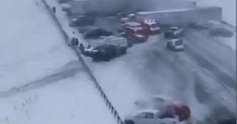 ABD nin Indiana eyaletini kilitleyen kaza! 50 araç birbirine girdi