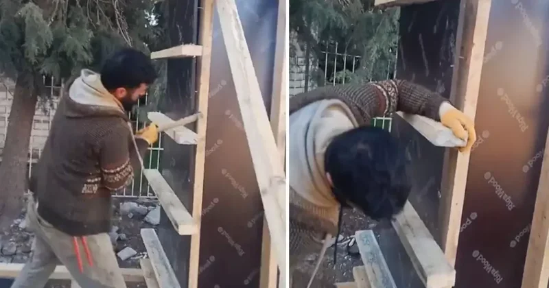 Ustanın yaptığını fark eden müteahhitin tepkisi sert oldu: Bunların içinde insan yaşıyor