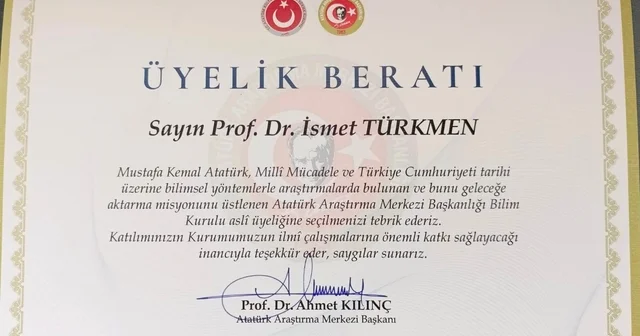 TOGÜ lü Prof. Dr. İsmet Türkmen e ulusal düzeyde önemli görev Tokat Haberleri