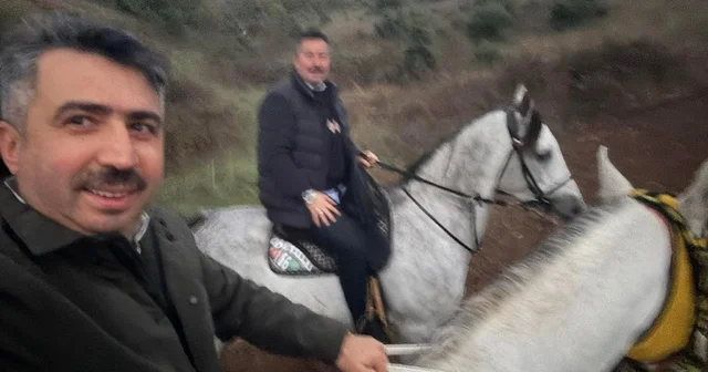 Başkanlar ata binerek stres attı Stresi doğaya bıraktılar Bursa Haberleri