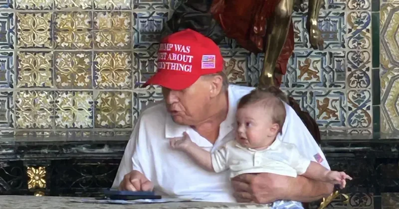 Trump, dede rolüyle gündemde: Torunuyla keyifli bir gün geçirdi