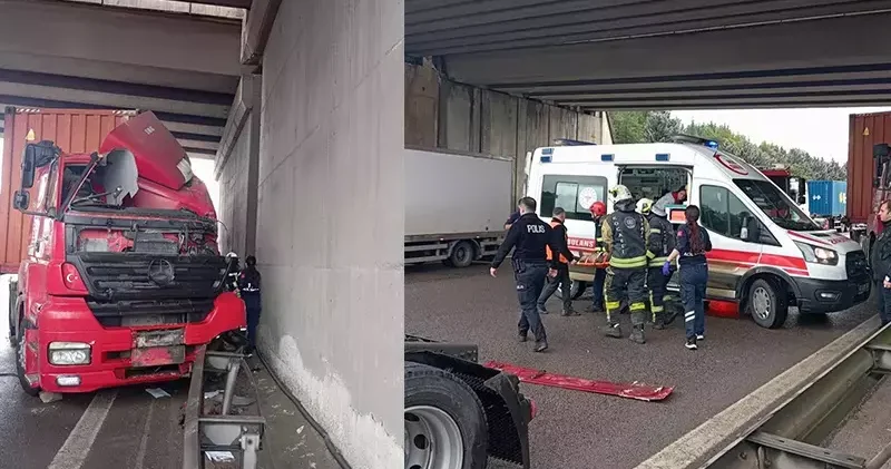 Kaza sırasında düşüp kullandığı TIR’ın altında kaldı