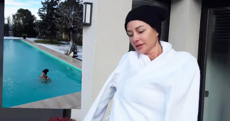 Yasemin Ergene, buz gibi havuzda yüzdü Magazin haberleri