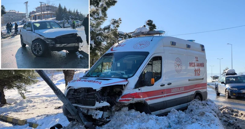 Karabük te cip ile çarpışan ambulanstaki 2 sağlık çalışanı yaralandı Karabük Haberleri