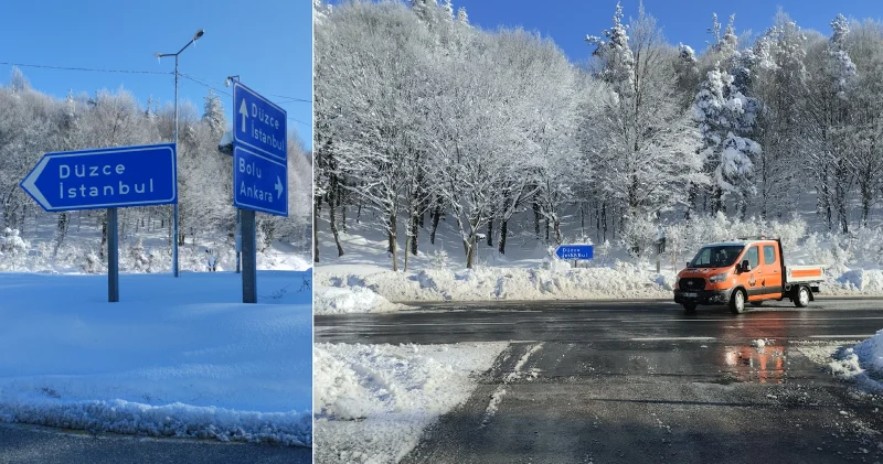 Bolu Dağı’nda kar etkisini kaybetti ulaşım rahatladı Bolu Haberleri