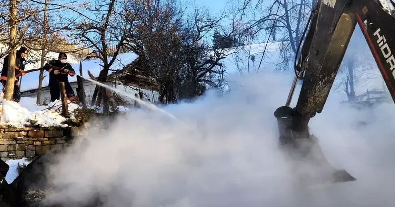 Sinop ta ahır yangını! 9 büyükbaş hayvan telef oldu