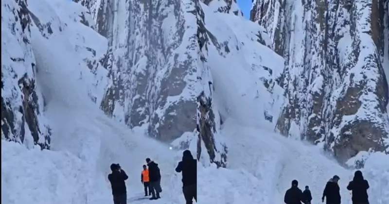 Çukurca yolunda inen çığ görüntülendi