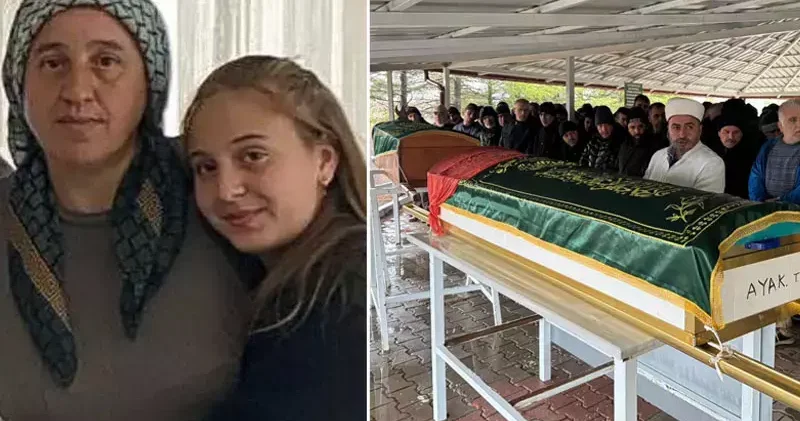 Otobüs kazasında ölen anne ve kızı son yolculuğuna uğurlandı