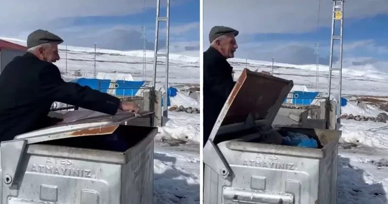 Görüntü Türkiye nin bir ucundan! Çöp kutusunun kapağını açınca...