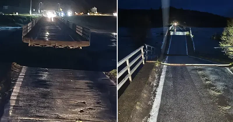 Balıkesir’de yağış nedeniyle köprü çöktü