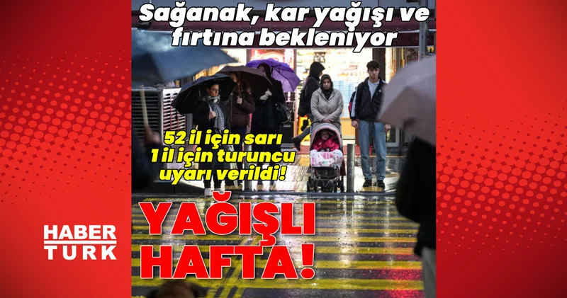 Son dakika: Meteoroloji den uyarı üstüne uyarı! 52 sarı, 1 turuncu alarm! Sağanak, kar yağışı ve fırtına 2 Şubat Hava Durumu Son dakika haberleri