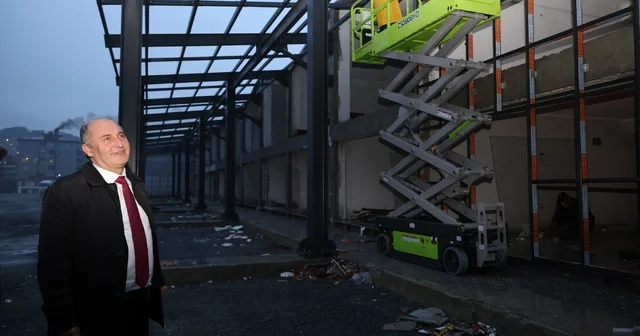 Arhavi de otogar binasındaki çalışmalar devam ediyor Artvin Haberleri