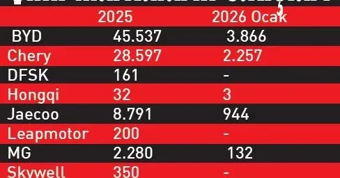 Satılan 100 otodan 12’si Çinli