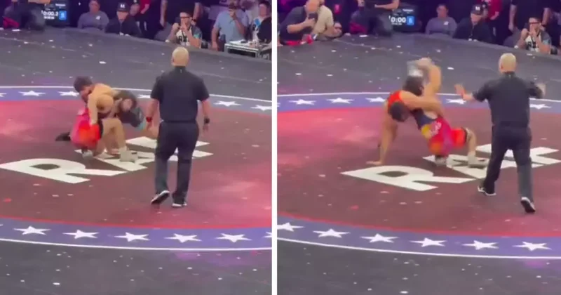 Güreştiği rakibini yumruklayınca hayatının şokunu yaşadı