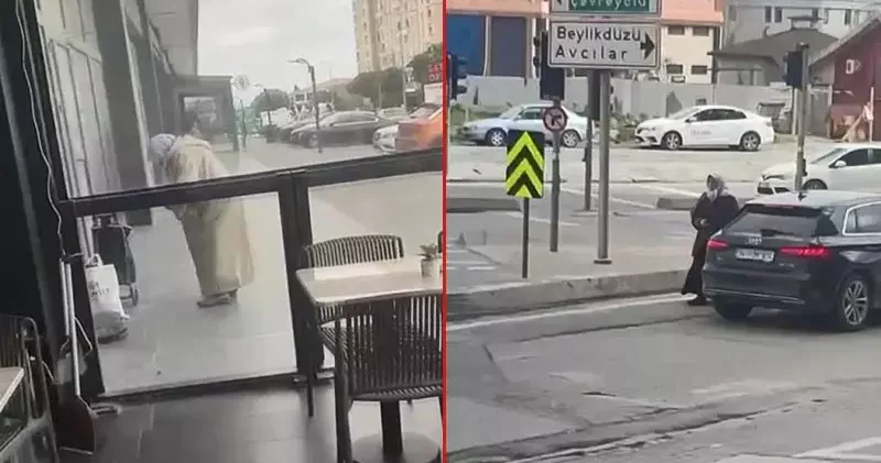 Büyükçekmece de önce kıyafetlerini değiştirdi sonra dilendi