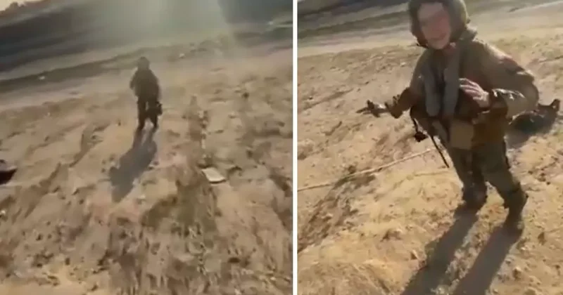 Düşen savaş uçağından kurtulan ABD askerinin yanına koştu, teşekkür etti