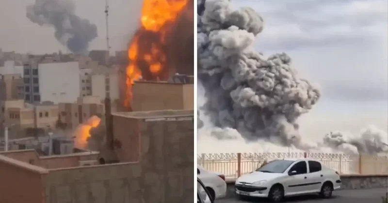 ABD ve İsrail den Tahran a saldırı! Büyük panik kameralarda