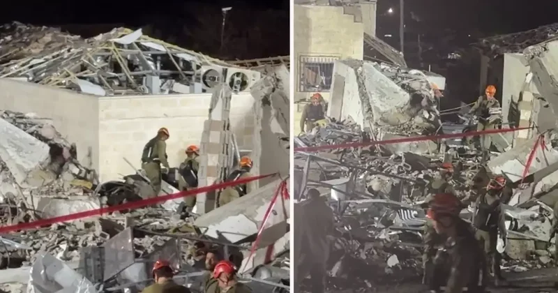 İran ın Beit Şemeş te vurduğu binanın enkazından yeni görüntüler