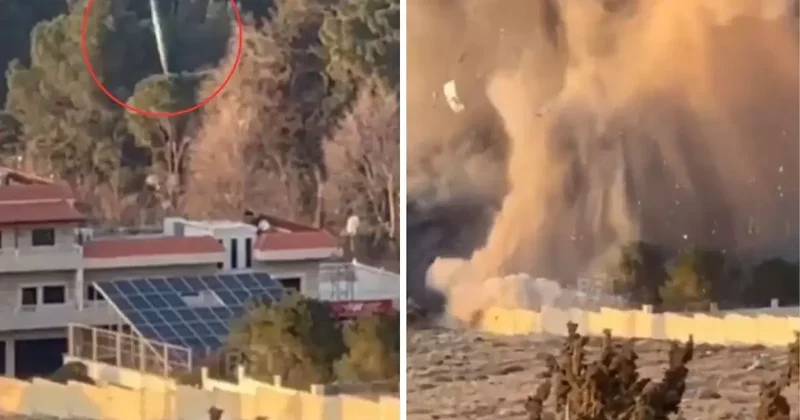 İsrail Lübnan daki binayı havaya uçurdu! İşte o anlar