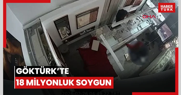 Göktürk’te 2 dakikada 18 milyon liralık soygun kamerada: Güvenlik görevlisi engel olmaya çalıştı
