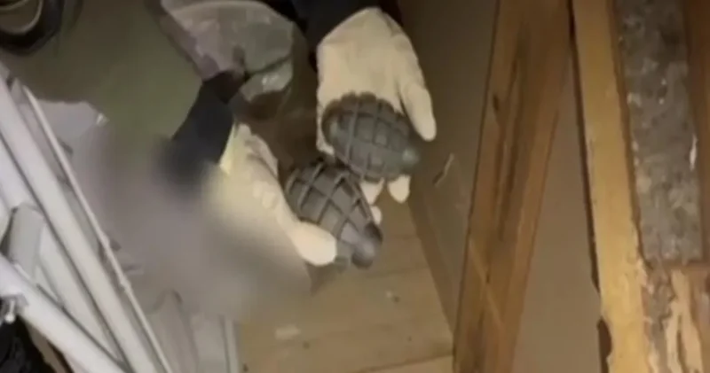 Uyuşturucu operasyonu yapılan evden havan topu çıktı