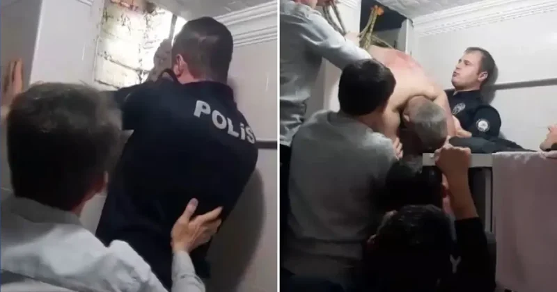 Uzaklaştırma kararını delmek isterken havalandırma boşluğunda sıkıştı