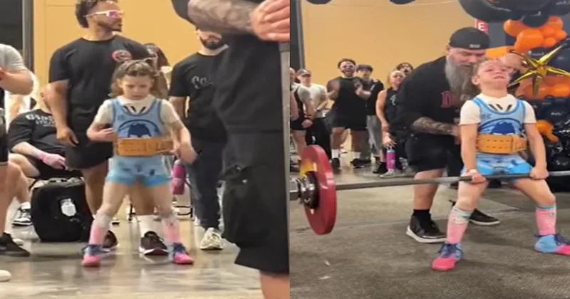 9 yaşındaki küçük kız kendi ağırlığının 3 katını kaldırıyor: Sosyal medyada olay oldu Sözcü Gazetesi