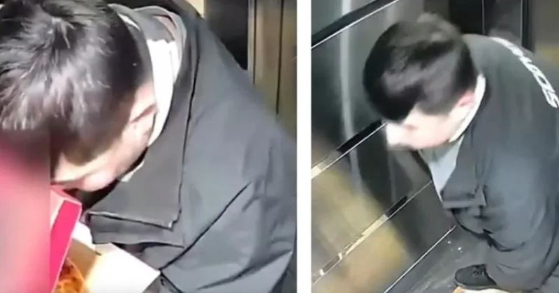 Kuryenin asansörde yaptığı rezillik şehri ayağa kaldırdı Sözcü Gazetesi