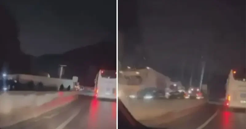 D 650’de 3 TIR’ın çarpıştığı kazada kilometrelerce araç kuyruğu oluştu