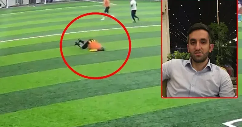 Halı sahada fenalaşan kişinin yaşamını yitirdiği olayın görüntüleri ortaya çıktı