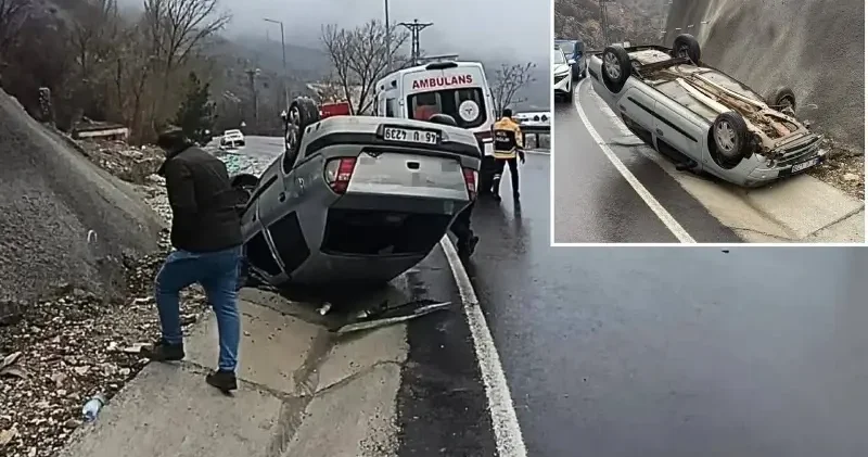 Malatya’da kontrolden çıkan araç devrildi: 5 yaralı Malatya Haberleri
