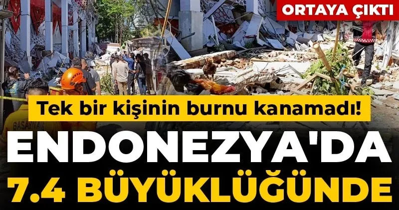 Endonezya da 7.4 büyüklüğünde deprem oldu tek bir kişinin burnu kanamadı! Yıkımın görüntüleri ortaya çıktı