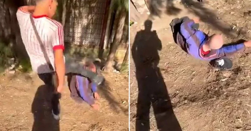 Buca da yaşlıya tekme atan 2 çocuk serbest