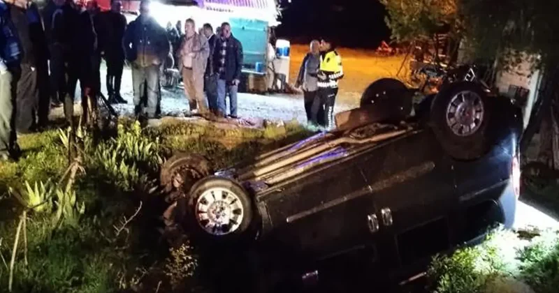 Kastamonu’da köpeğe çarpan otomobil kanala uçtu: 2 yaralı