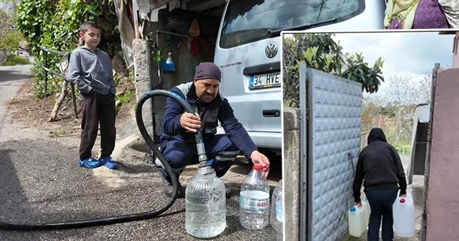 İstanbul un bir ilçesinde 4 gündür su yok: Bidonlarla evlerine su taşıyorlar