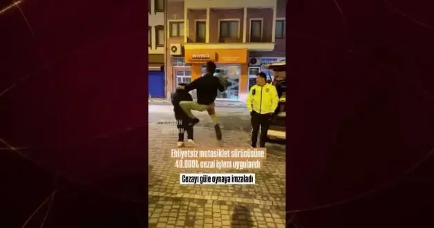 Ehliyetsiz yakalandı: Cezayı karate yaparak kutladı