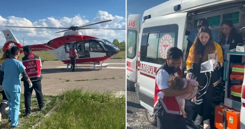Karada ve havada zamanla yarış: 21 aylık Ecrin için çift aşamalı nakil operasyonu Muş Haberleri