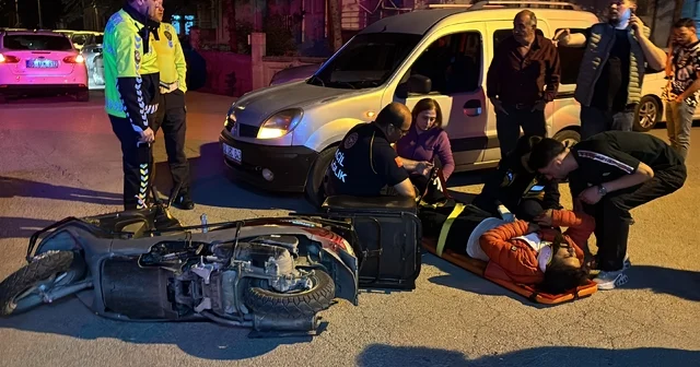 Panik yapan motokurye motosikletle birlikte devrilerek yaralandı Aksaray Haberleri