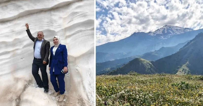 Haziran ayında 4 metreyi aşan karı görmek için Mereto Dağına tırmanıyorlar Batman Haberleri