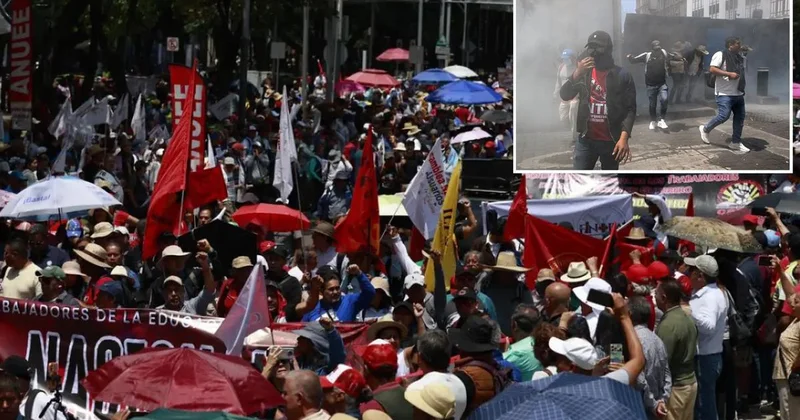 Meksika da binlerce öğretmen çalışma koşullarını protesto için süresiz grev başlattı