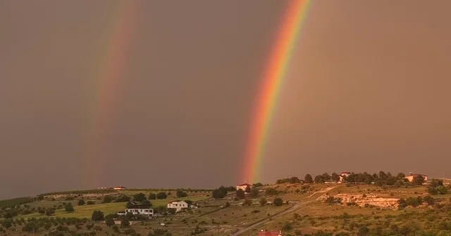 Elazığ da gökkuşakları görsel şölen oluşturdu Elazığ Haberleri