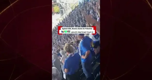 ABD maçında Bosna Hersek taraftarlarından mest eden Filistin tezahüratı